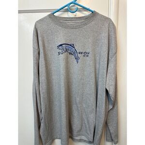 ExOfficio Mens Long Sleeve Performance Shirt Heather Gray Crew Neck Travel Top